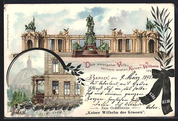 Cancelleria postale: Litho Berlin, National-Denkmal Kaiser Wi – Usato da Berlin venduto da bartko-reher