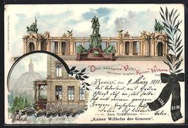 Litho Berlin, National-Denkmal Kaiser Wi