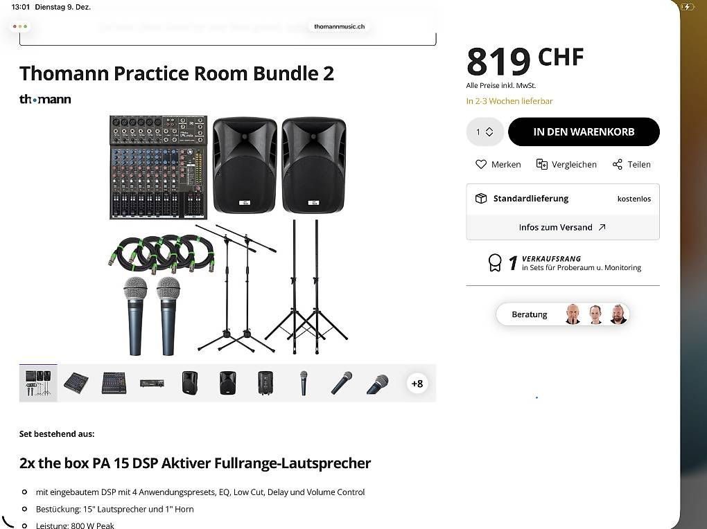 Instruments de musique: Thomann Practice Room Bundle 2 – D'occasion à Ebikon par Bubich