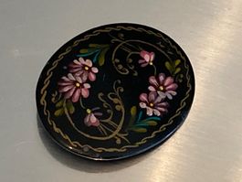 Broche vintage fleurs peintes fait main, super état, bijo...