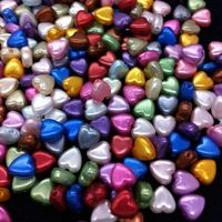 Perles mini COEUR nacré mixte 5mm 40pcs
