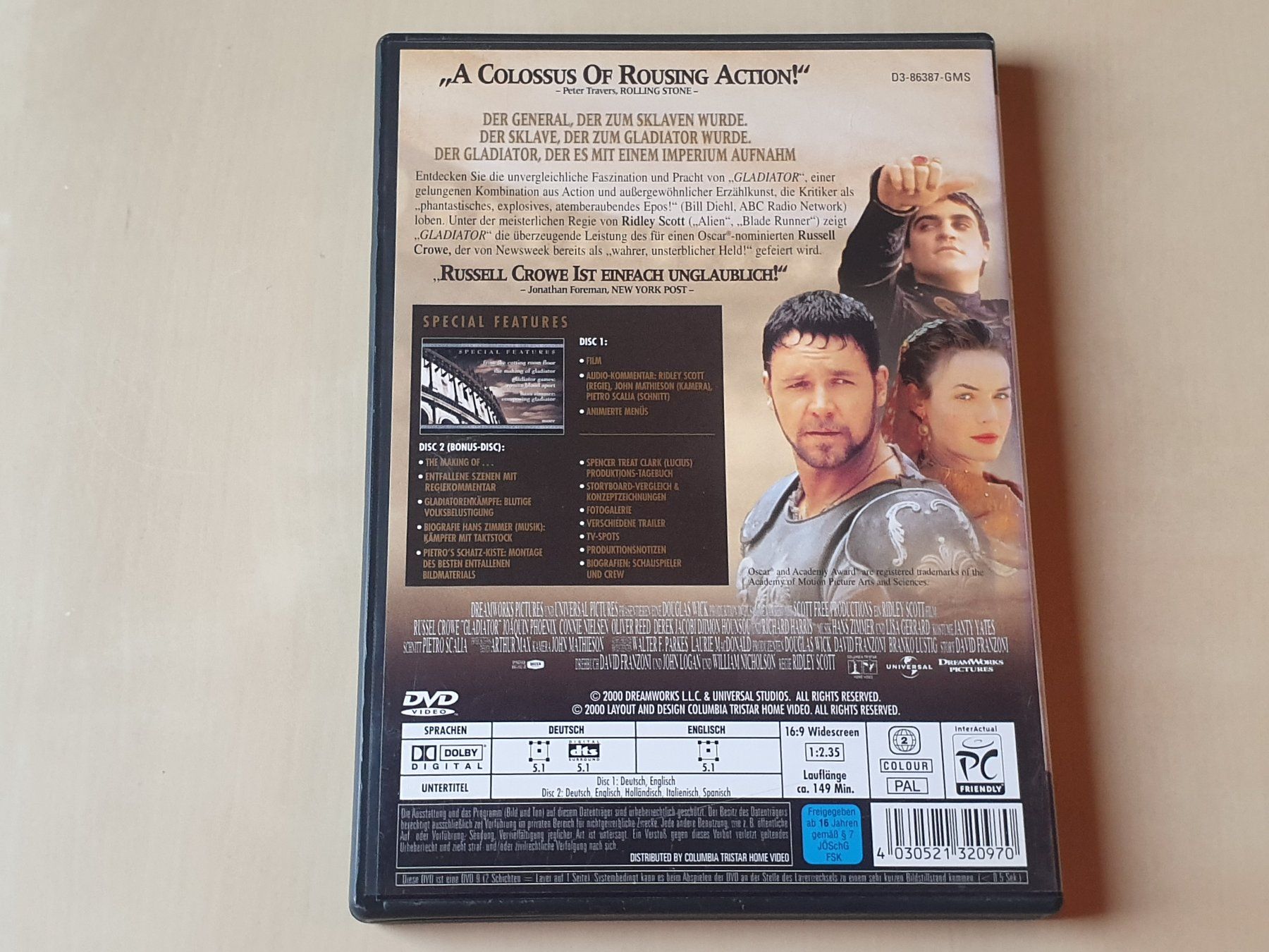 Alle DVDs: Gladiator 2 DVDs – Gebraucht aus Stansstad von collectorsshop 1