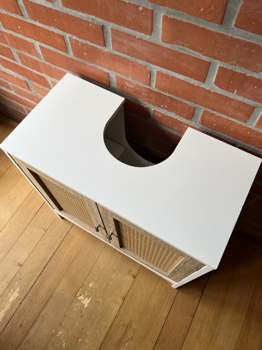 Mobili per bagno: Waschunterschrank Rattan Optik Weiss  – Usato da Biel/Bienne venduto da mona222 1