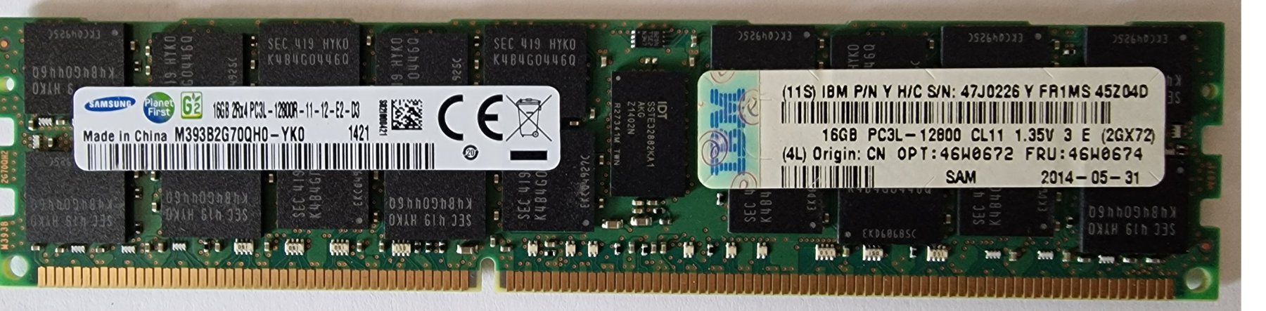 Memoria / RAM: IBM 16GB RAM FRU46W0674 – Usato da Möriken AG venduto da Flamingo73