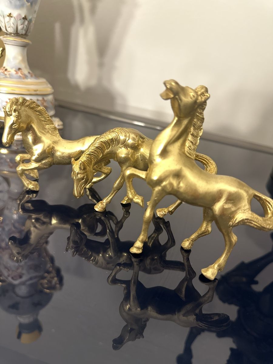 Sculture & Statue: Drei schwere Messing-/Bronzepferde Figuren – Usato da Nebikon venduto da Vanessa2003
