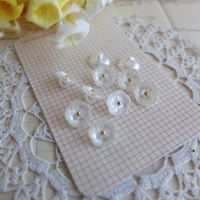 10x Knopfe weiss Blumen boutons fleur blanc