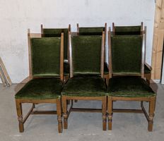 Sechs Polsterstühle Holzstuhl Grün Gepolsterter Stuhl 6 Stk.
