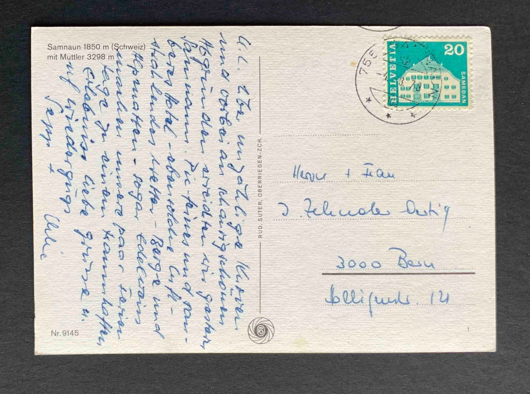Cartoline postali: AK Samnaun mit Muttler – Usato da Goldau venduto da artelier1 1