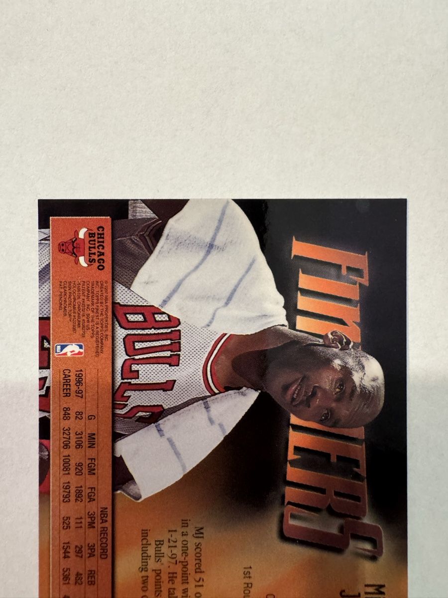 Michael Jordan 1997 Topps Finest Finishers Insert Unpeeled (Gebraucht ...