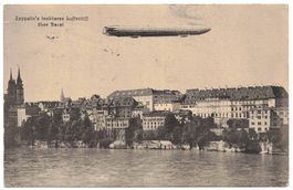 Karte Zeppelin über Basel