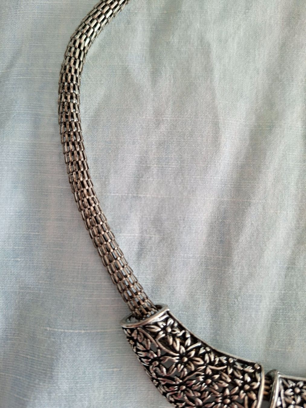 Catenine: Collier Vintage Statement Argenté Floral – Nuovo (secondo la descrizione) da Lutry venduto da Sim_Sta 5