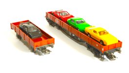 MÄRKLIN NIDERBORTWAGEN 1x2 ACHEN 1x 4 ACHSEN  BELADEN 4 AUTO