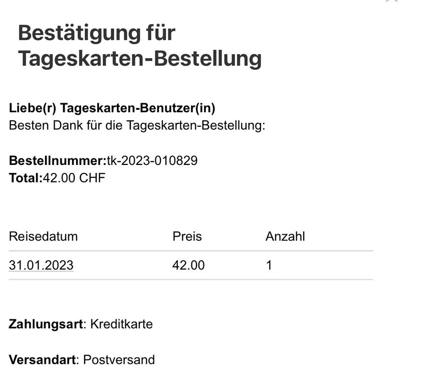 Tageskarte 31.01.2023 Kaufen auf Ricardo