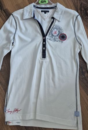 Tommy Hilfiger Poloshirt langarm Weiss Grösse S