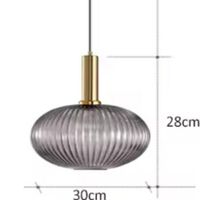 Lampe suspendue en pierre de verre coloré de style  rétro