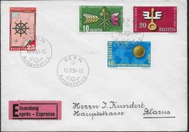 BP9) 1954 Werbemarken FDC Eilsendung Kt. 110.-