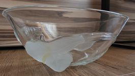 Glasschale mit Blumenmuster Ø 26 cm guter Zustand