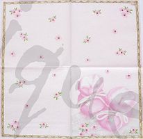 Serviette babyschuhe rosa (e42) 2Stk.