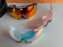 Casco Nordic carbonic Ski Brille mit 3 Gläser, neu