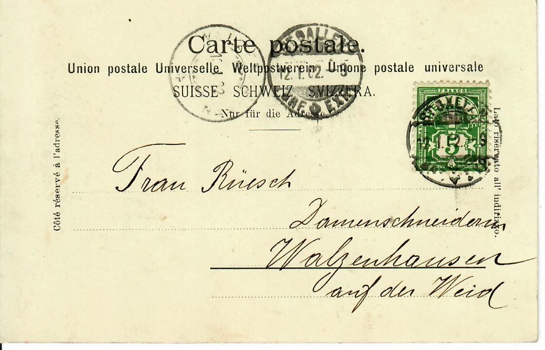 Cartoline postali: St.Gallen 1902 – Usato da Hochdorf venduto da Ziegel-16 1