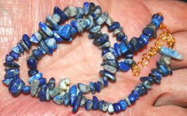 Halskette L-9528 – Lapislazuli Chips ca. 3x6mm 41+5cm