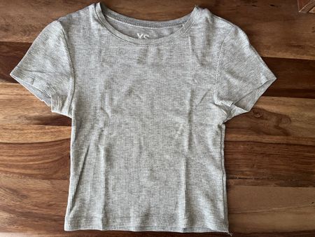100%Baumwolle cropped T-shirt hellgrau XS