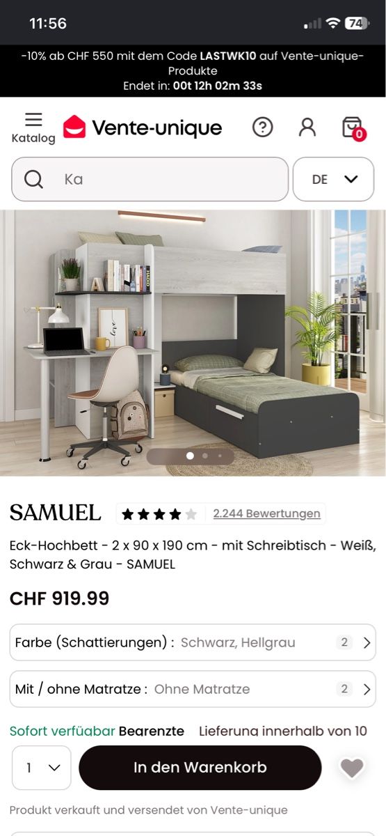 Letti: Eck-Hochbett – Usato da Freienwil venduto da oss078 2