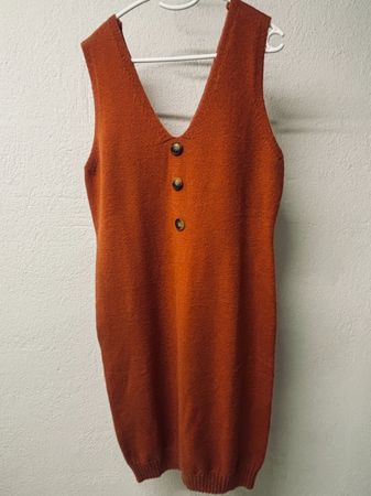 Trendiges Strickkleid in Orange, Gr. L – Herbst-Look! (7)