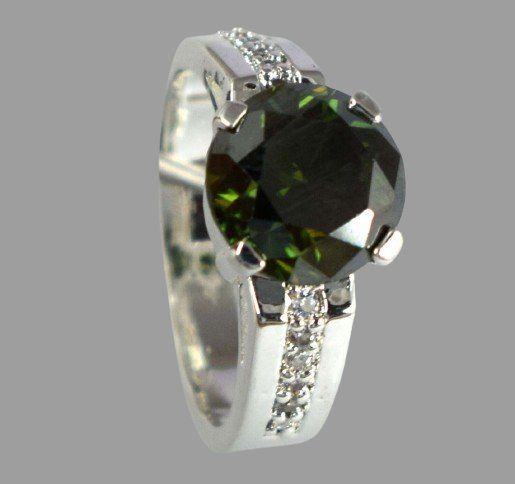 Anelli: Bague en argent 925 Diamant Lab. vert 2 ct. – Nuovo e nell'imballaggio originale da Genève venduto da TradeCH