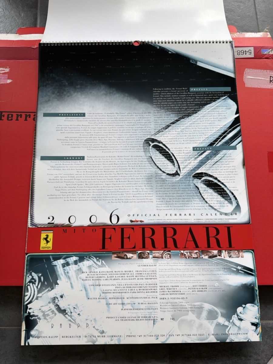 Ferrari Calendari: Original Ferrari Kalender 2006 – Usato da Wolfwil venduto da Rolex1 1