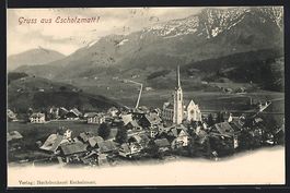 AK Escholzmatt, Teilansicht mit Kirche