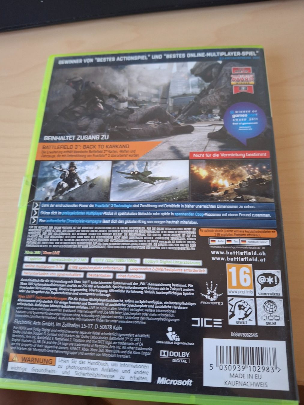 Jeux: BATTLEFIELD 3 XBOX 360 – D'occasion à Ipsach par Wildlifecolors 1