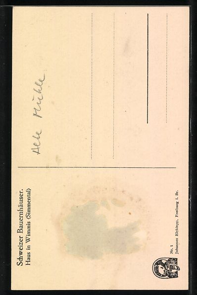Cartoline postali: Wimmis, Schweizer Bauernhäuser im Sonne – Usato da Berlin venduto da bartko-reher 1