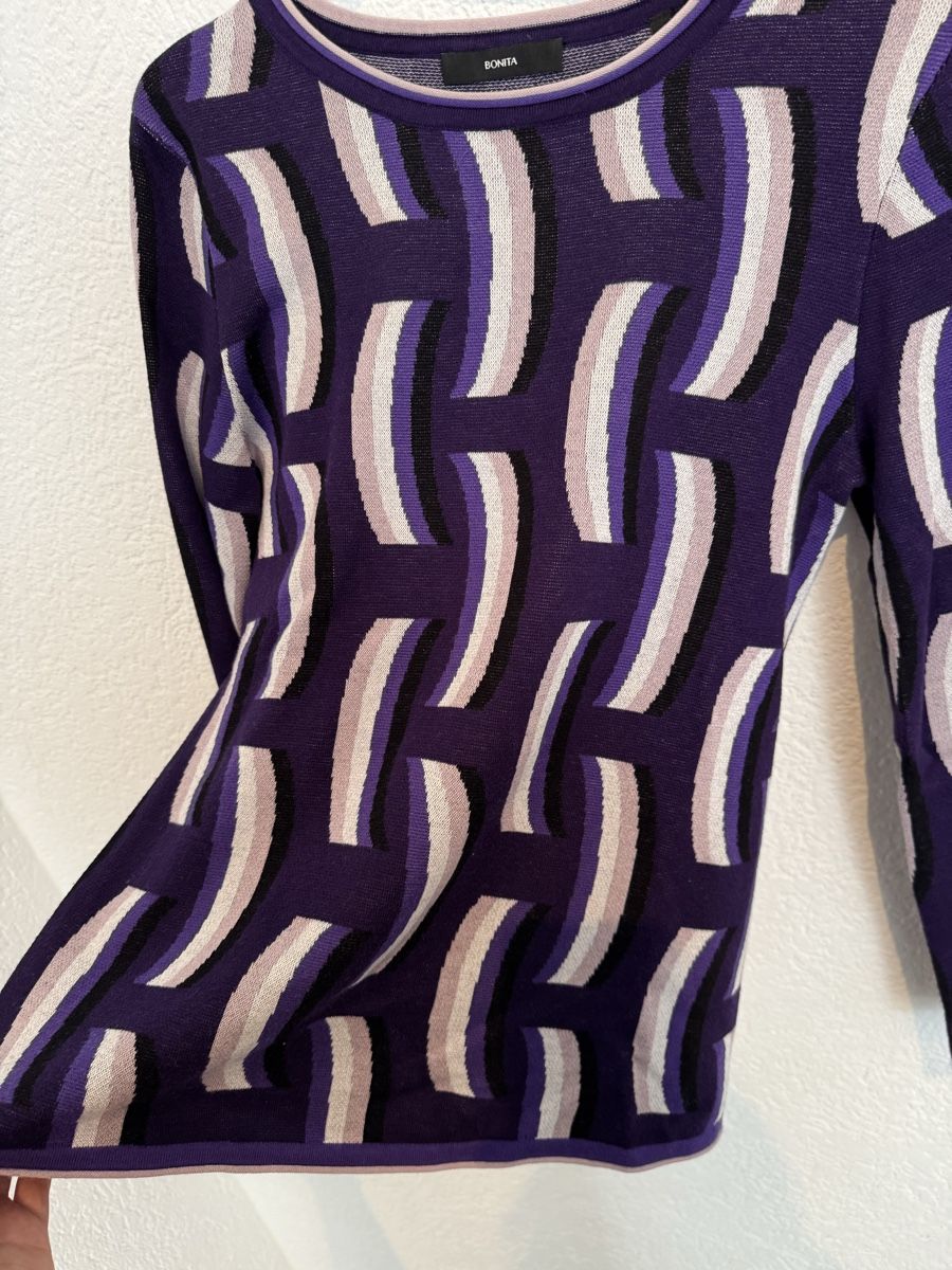 Bonita Maglioni & Felpe: BONITA Pullover violett rosa gemustert Gr. S – Usato da Fislisbach venduto da KolibriSecondhand 3