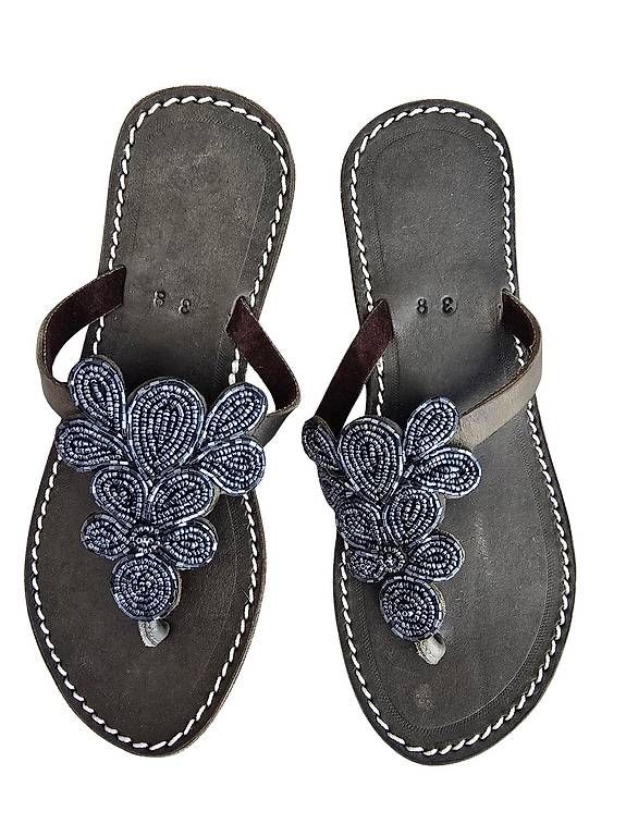 Damenschuhe: Handgemachte Leder-Sandalen - Anthrazit 38 – Neu und originalverpackt aus Brione s. Minusio von Littleninja