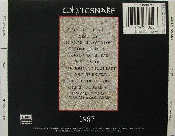 CDs: Whitesnake – 1987 - Vergriffen! – D'occasion à Brittnau par Zibu 1