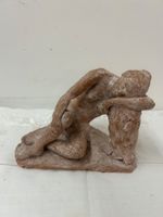 Ton-Figur Aktbild einer liegenden Frau von Dobler 1956