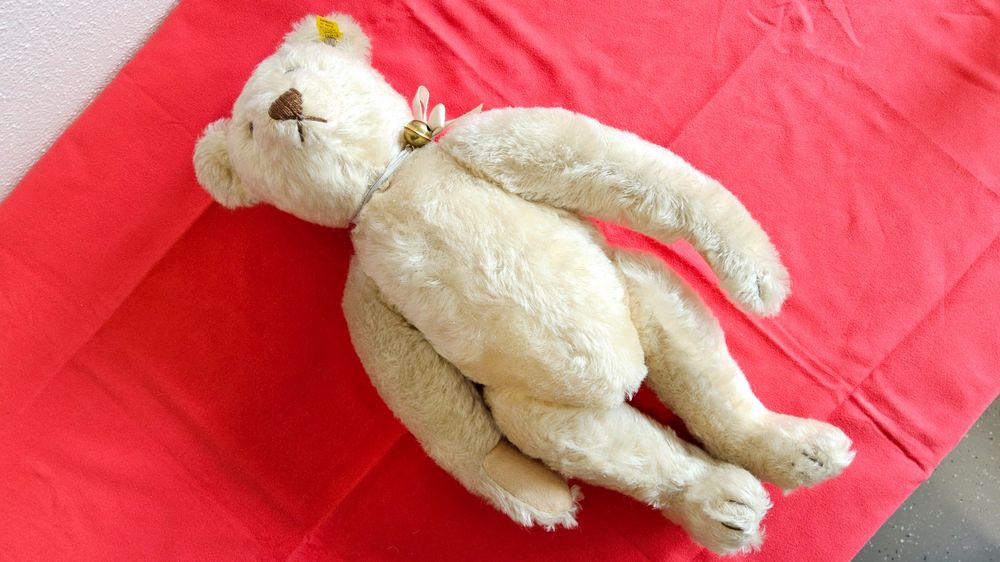 Ours Ancien En Peluche Rembourré De Paille – Vintage – Bon état – Marque Générique