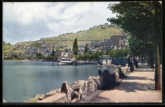 Ansichtskarten: AK Montreux, Le débarcadère, 1923 – Gebraucht aus Berlin von bartko-reher