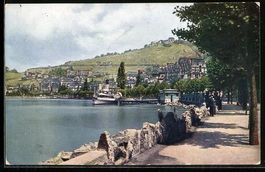 AK Montreux, Le débarcadère, 1923