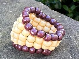 🟢 bague  fantaisie pièce unique / Ring mit Perlen NEU