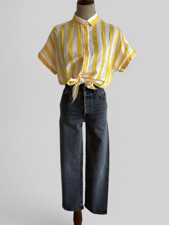 Levi’s Ribcage Straight Jeans High-Waist, Grau/Schwarz 24/27