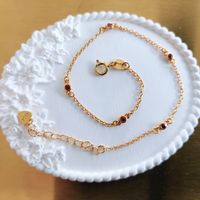 Neue, goldene Armkette mit feinen roten Details, S925