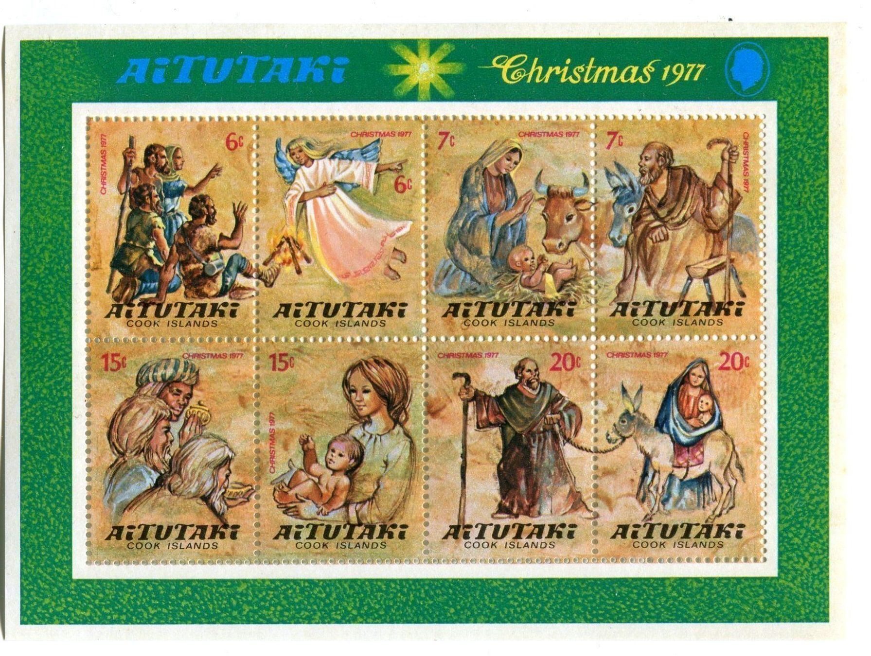 Alle Briefmarken: Block "Weihnachten". Aitutaki. – Neu und originalverpackt aus Basel von Butsch5