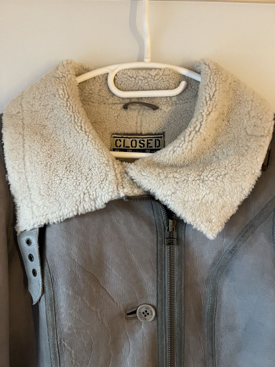 Closed Mäntel: CLOSED Shearling-Mantel, Grösse L, Grau - Leder – Gebraucht aus Langenthal von Alperose_5 6