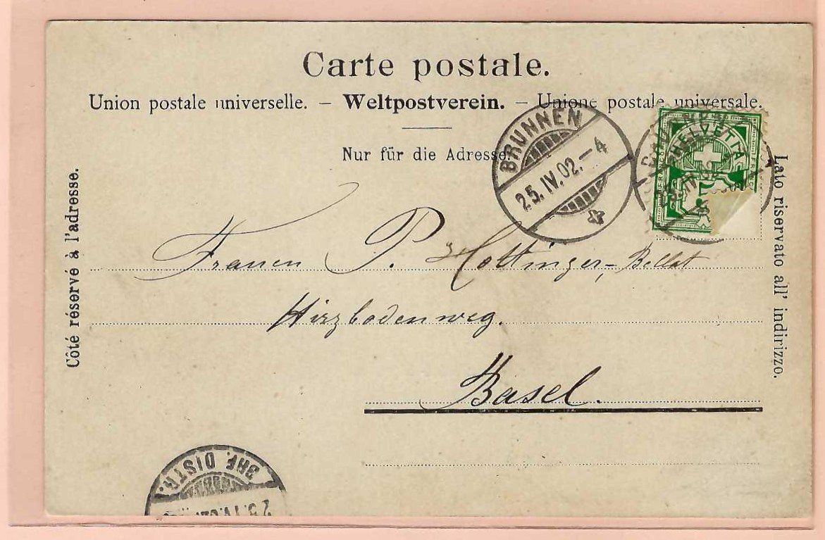 Ansichtskarten: Brunnen. Mythen. Dampfschiff 'Italia' oder 'Germania'. – Gebraucht aus Horw von SwissSteamMemories 1
