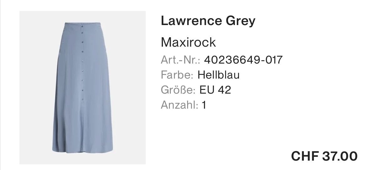 Gonne: Lawrence Grey Maxirock, hellblau, Gr. 42 - Sommer Rock! – Nuovo e nell'imballaggio originale da Niederwangen BE venduto da fur_p6fq