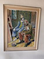Ölgemälde Clowns, signiert, gerahmt