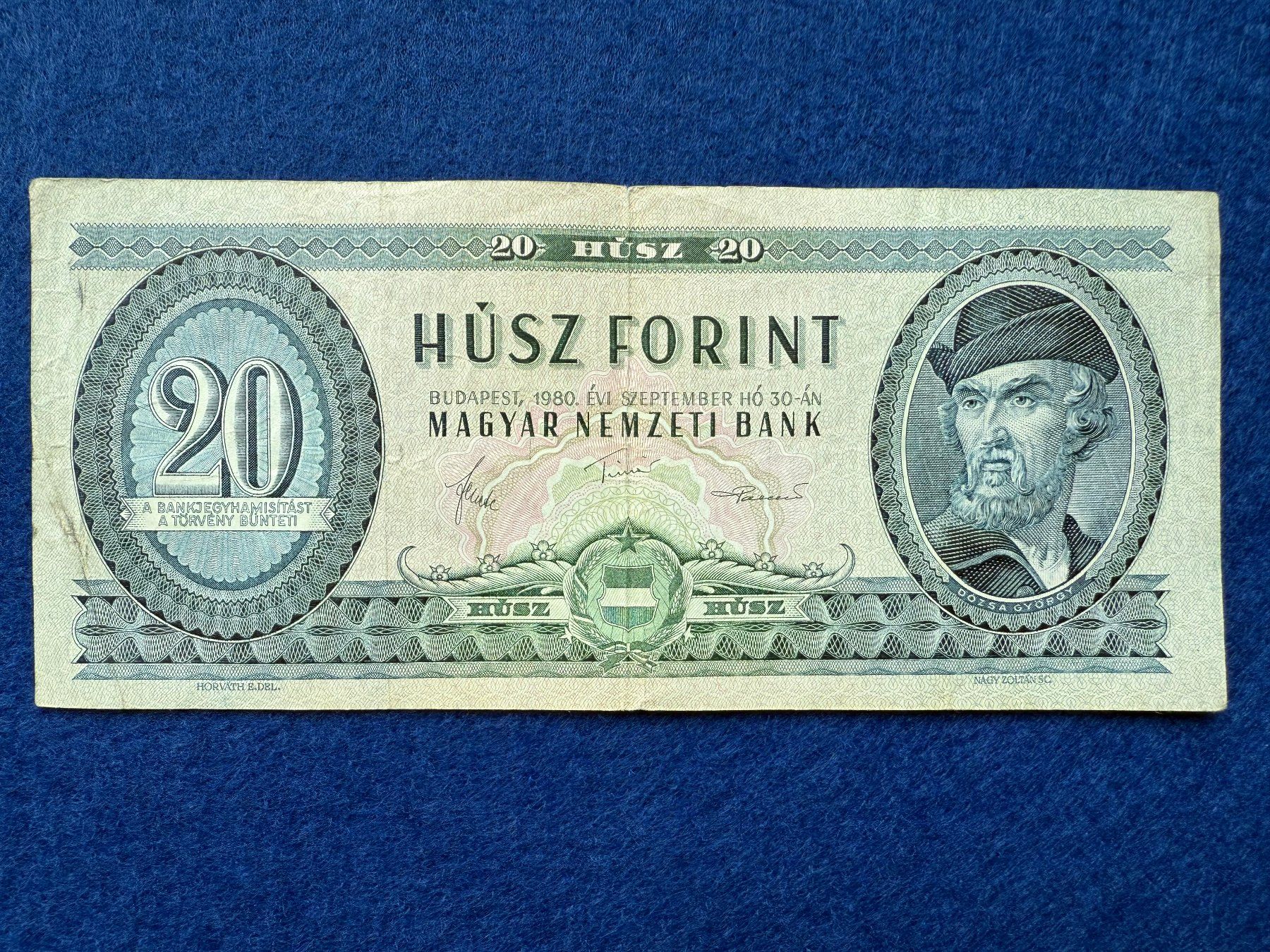 Banconote: Budapest 1980 - Ungarn - 20 Forint – Usato da Pfäffikon SZ venduto da Sieben77