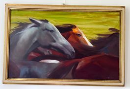 Tableau à l'huile hongroise - signée, avec cadre dorée